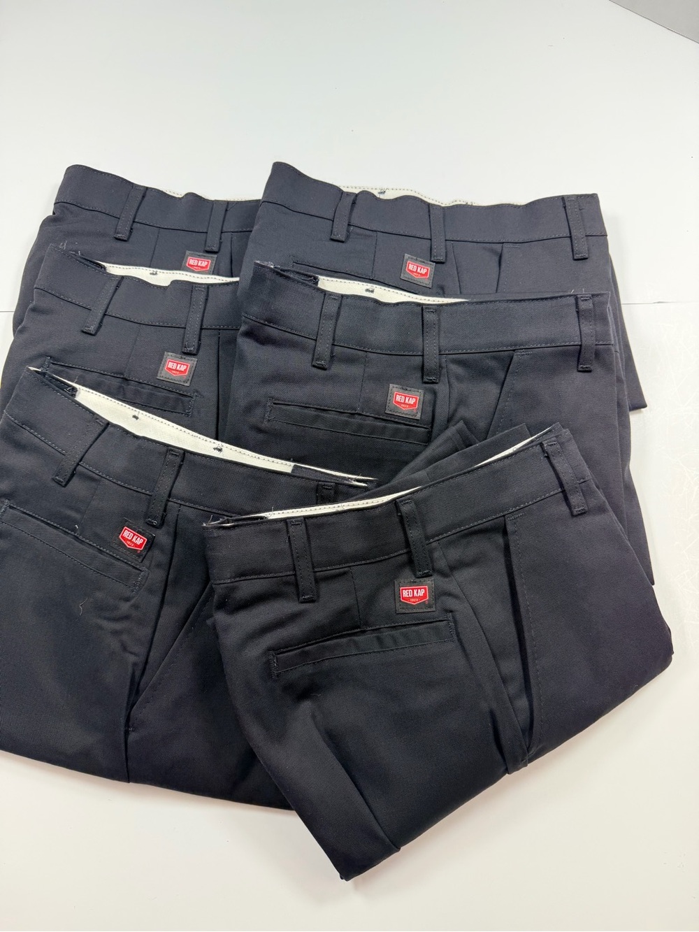 6 pairs Red Kap Men's Black Work Pants flat front 28x28 brand new with tags